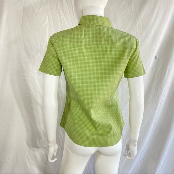 Eddie Bauer Wrinkle-Resistant Y2K Sage Grid Plaid Fitted Button Down - Picture 3 of 7